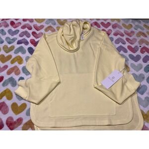 Balance Womens Yellow Cowl Neck Pocket Pullover Hoodie Sweatshirt M